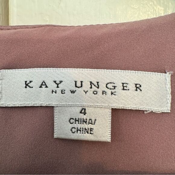 KAY UNGER Anya Asymmetric Crepe Midi-Dress - Mink color, Size 4 - Picture 12 of 16